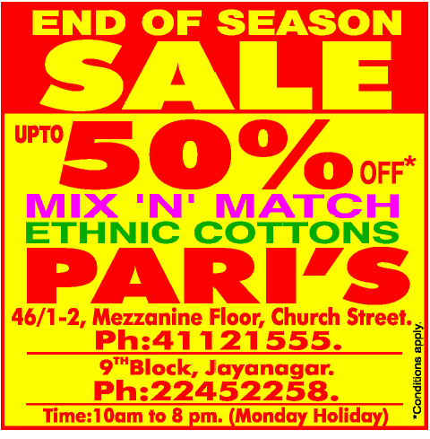 Pari’s Cotton - Upto 50% off